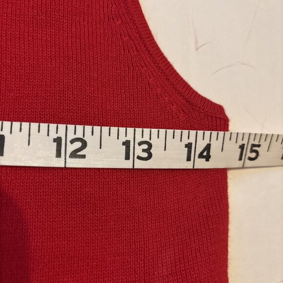 Sag Harbor Red Sleeveless Cotton Sweater Size Small NWT - Picture 4 of 6